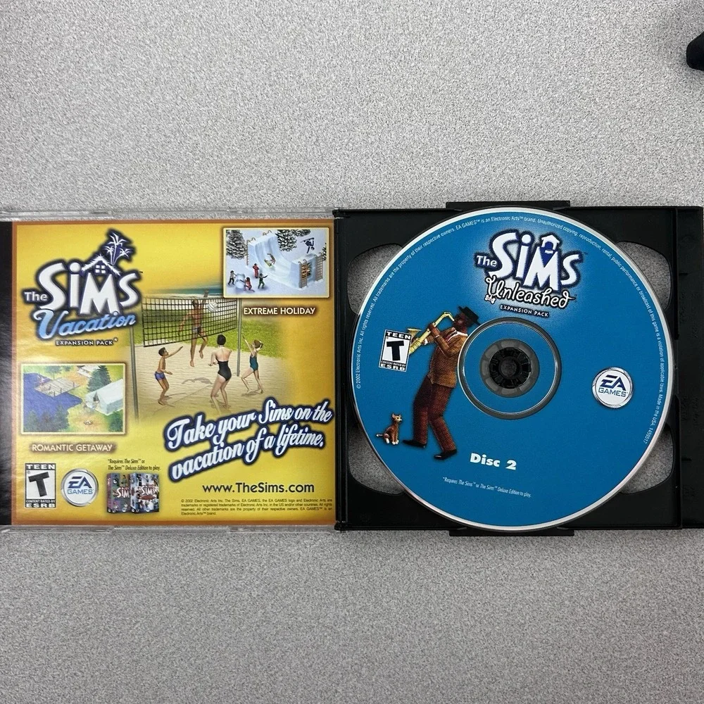 The Sims Unleashed Pets Expansion Pack PC CD-ROM 2 Disc Windows 95 98 XP‎ Maxis